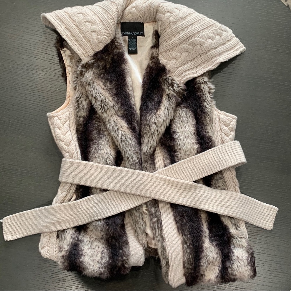 Cynthia Rowley faux fur vest - small